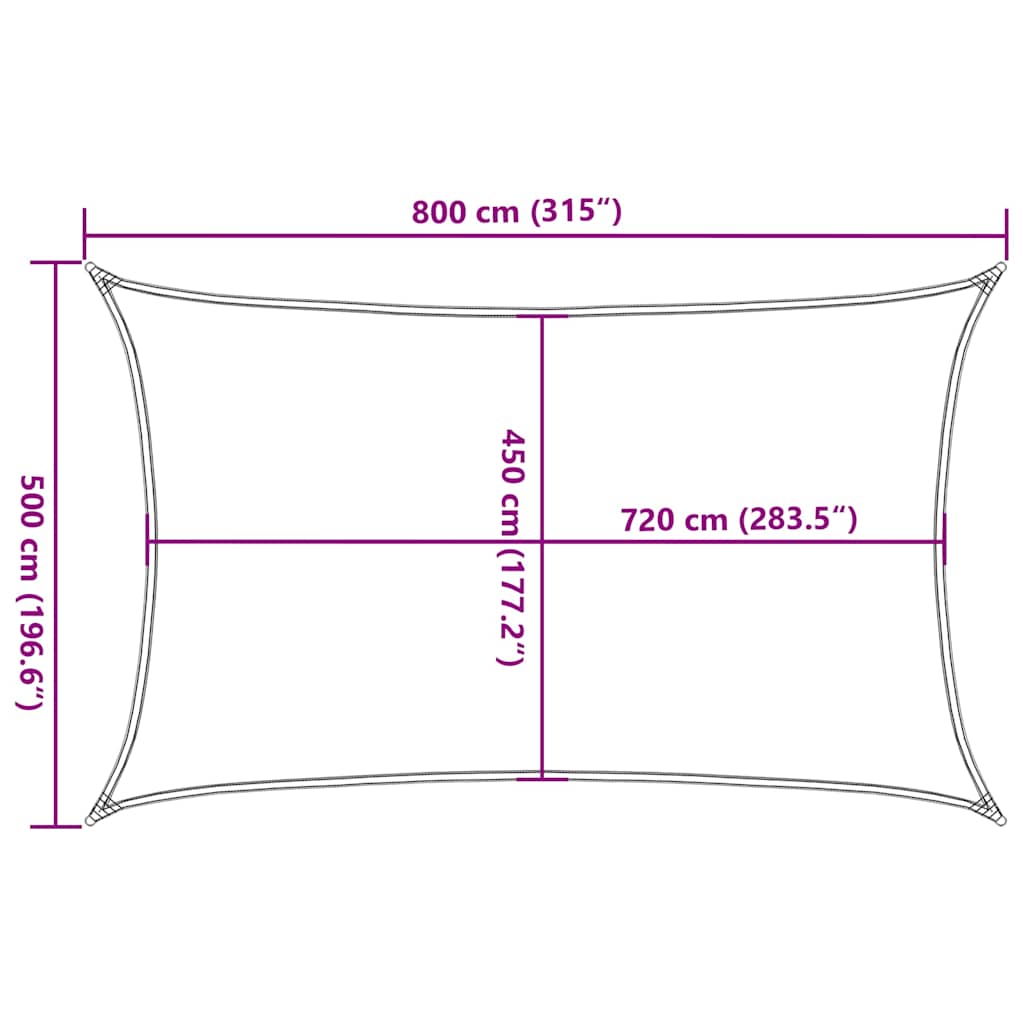 Uždanga nuo saulės, juodos spalvos, 5x8m, HDPE, 160g/m²