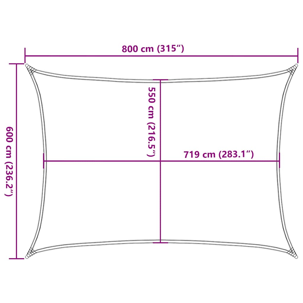 Burė nuo saulės, juodos spalvos, 6x8m, HDPE