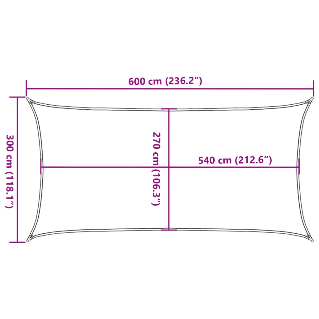 Uždanga nuo saulės, rudos spalvos, 3x6m, HDPE, 160g/m²