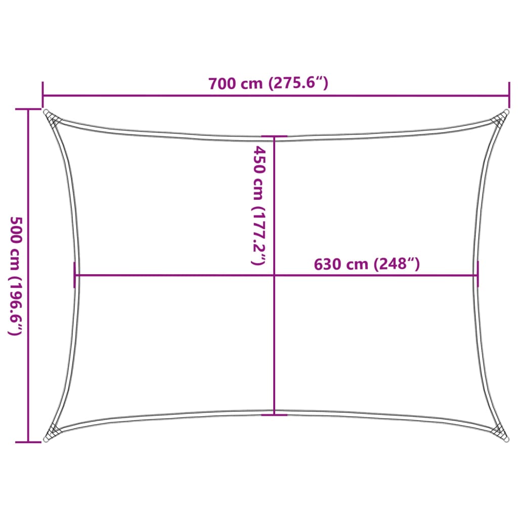 Uždanga nuo saulės, rudos spalvos, 5x7m, HDPE, 160g/m²