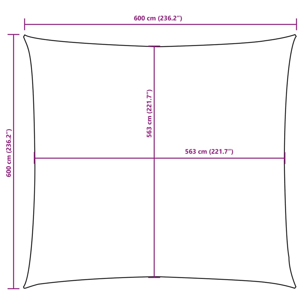 Uždanga nuo saulės, kreminė, 6x6m, oksfordo audinys, kvadratinė