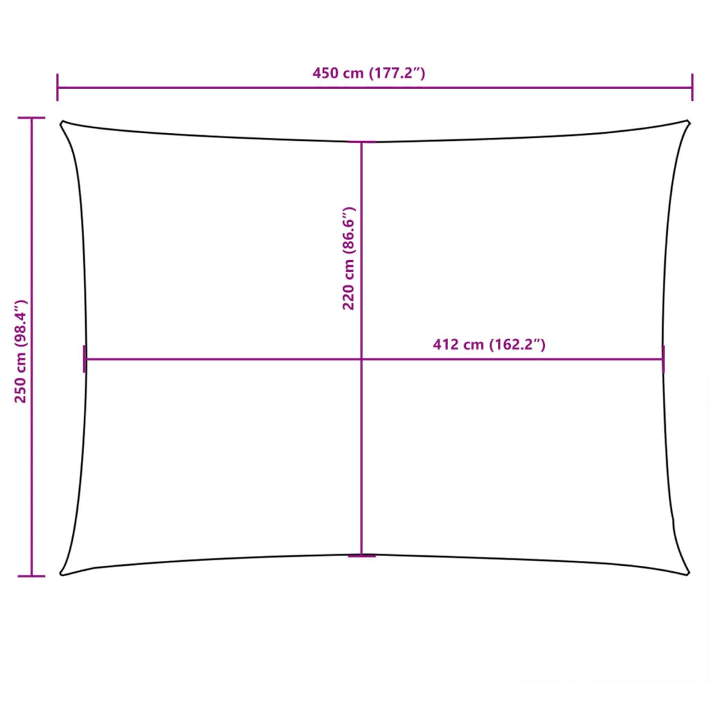 Uždanga nuo saulės, terakota, 2,5x4,5m, oksfordo audinys