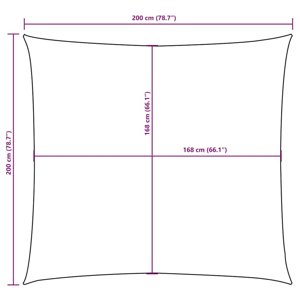 Uždanga nuo saulės, taupe, 2x2m, oksfordo audinys, kvadratinė