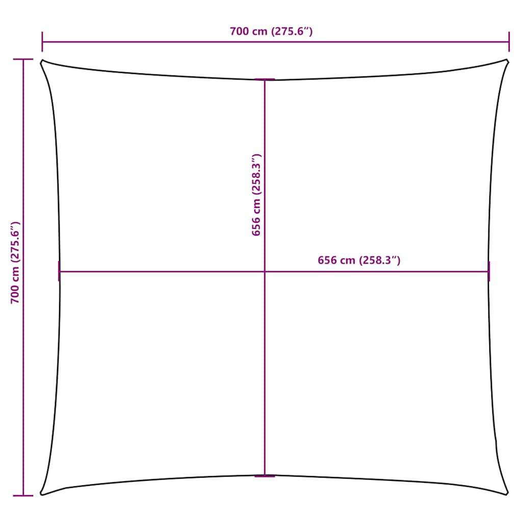 Uždanga nuo saulės, taupe, 7x7m, oksfordo audinys, kvadratinė