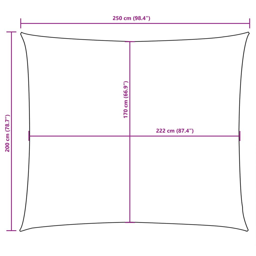 Burė nuo saulės, geltona, 2x2,5m, oksfordo audinys, stačiakampė