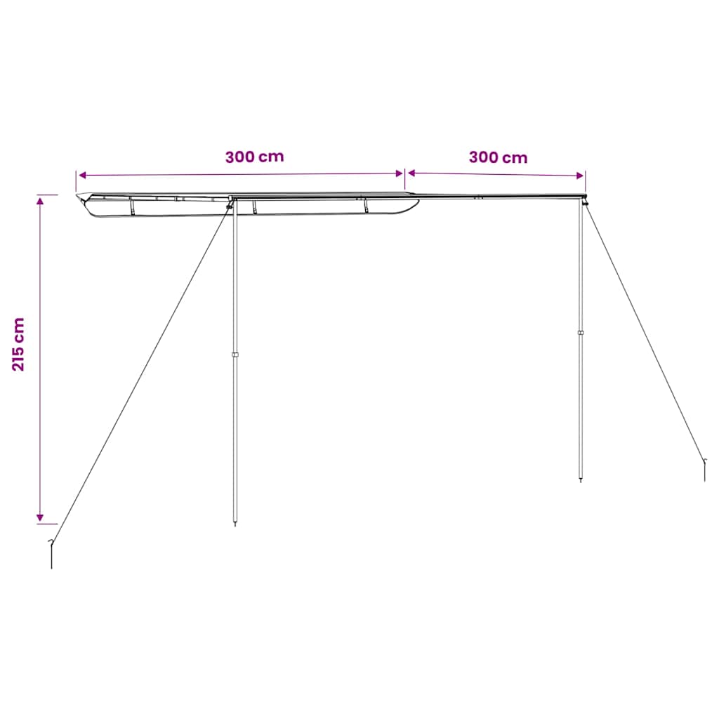 Markizė nameliui ant ratų, smėlio spalvos, 3x3x2,15m