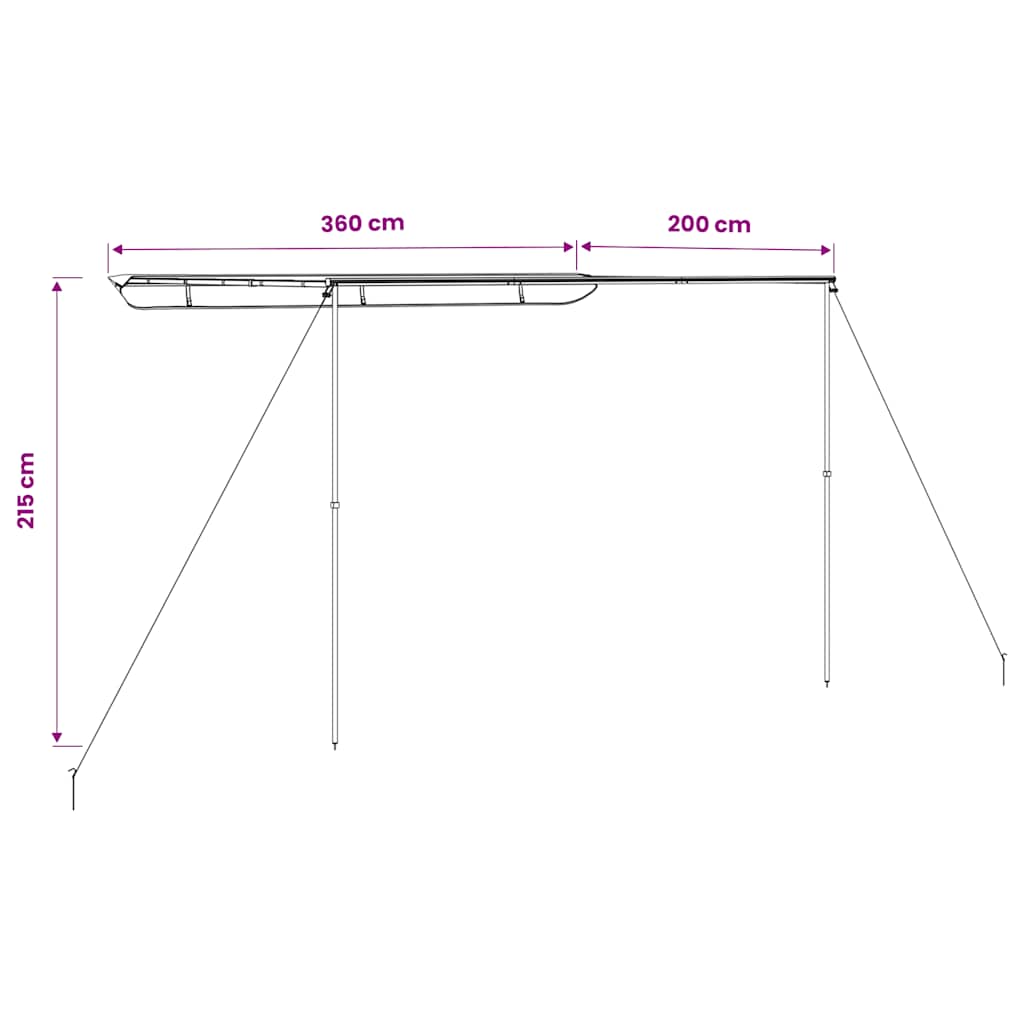 Markizė nameliui ant ratų, smėlio spalvos, 3,6x2x2,15m
