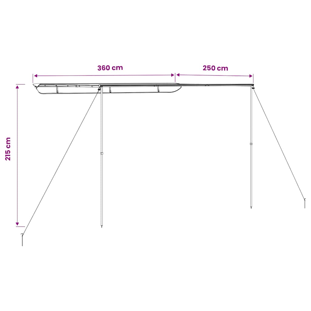 Markizė nameliui ant ratų, smėlio spalvos, 3,6x2,5x2,15m