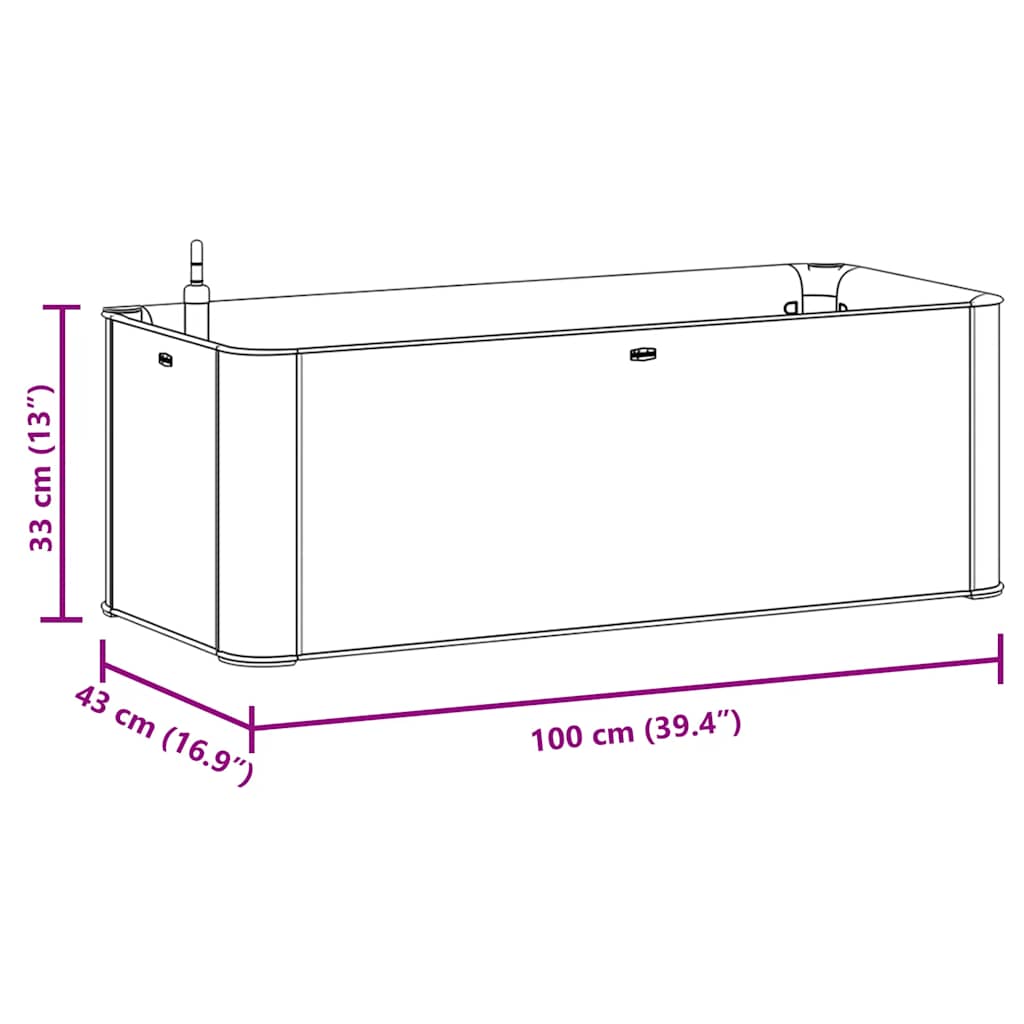 Lovelis su savaiminio laistymo sistema, baltas, 100x43x33cm