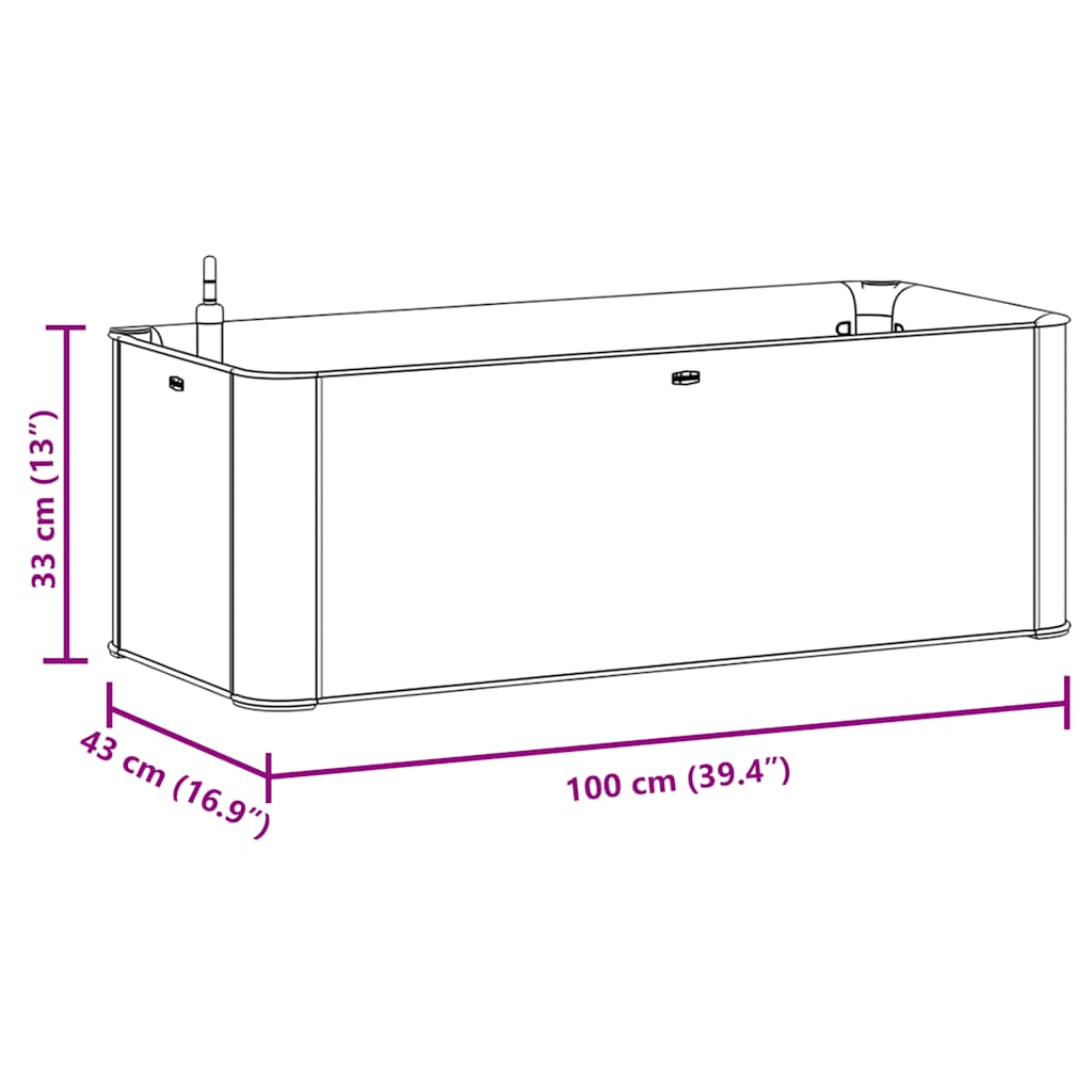 Lovelis su savaiminio laistymo sistema, moka, 100x43x33cm