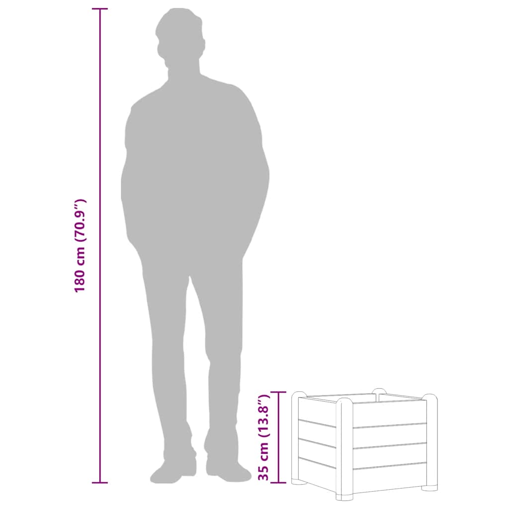 Aukštas sodo lovelis, moka spalvos, 43x43x35cm, PP