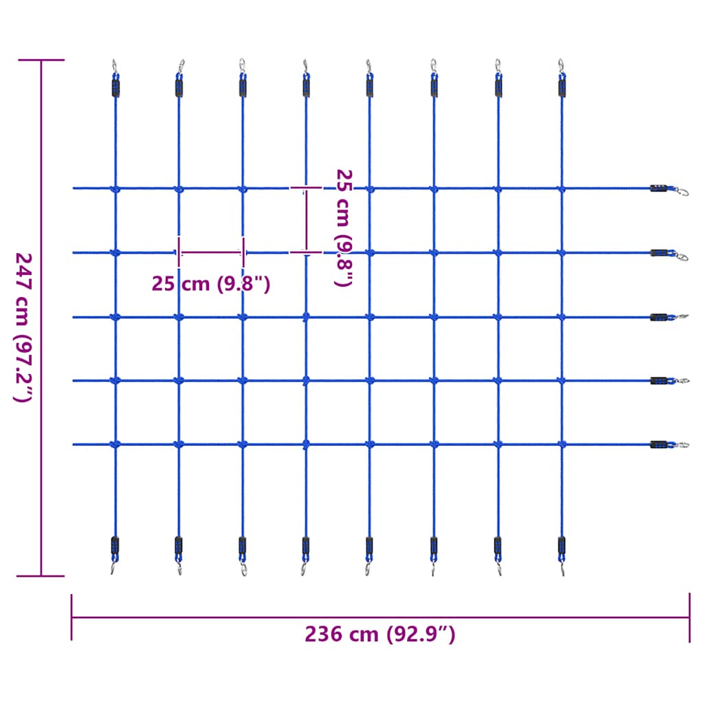 Laipiojimo tinklas, 200x150cm, mėlynas