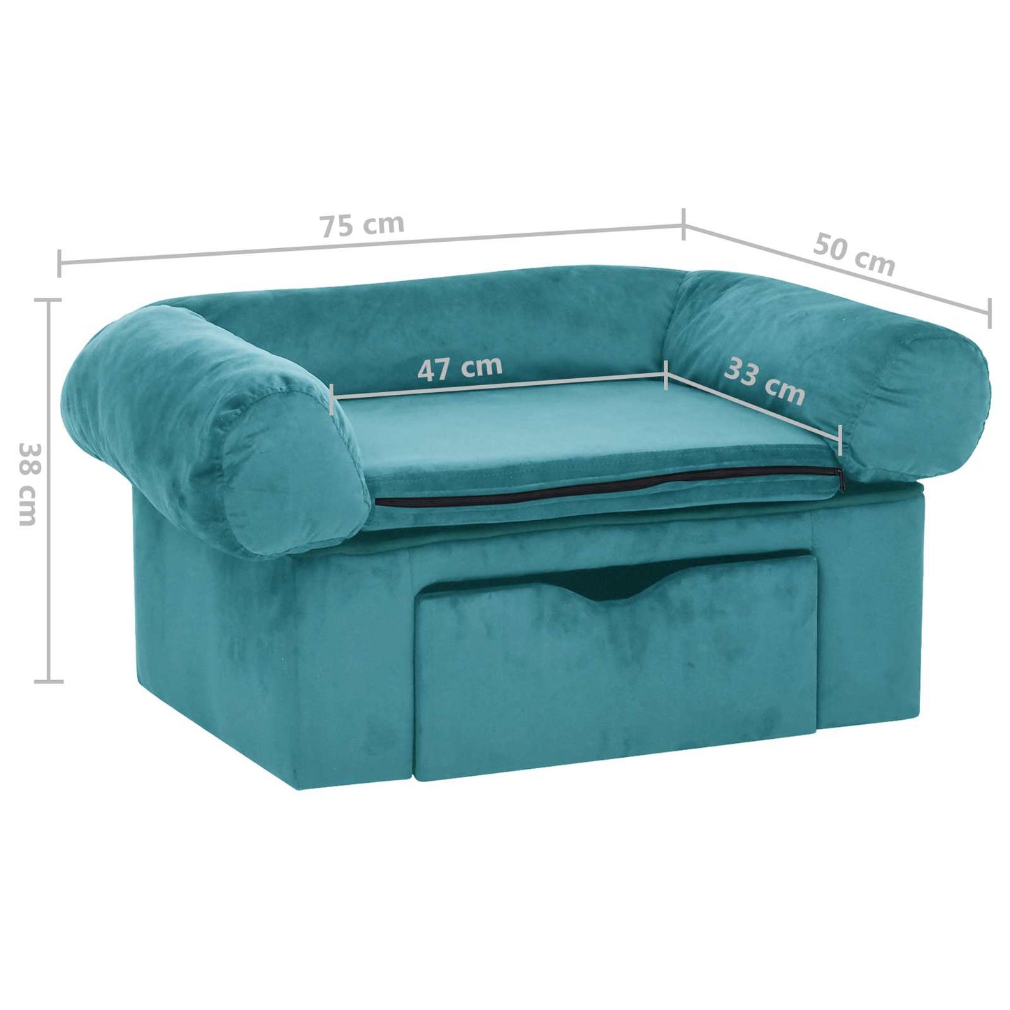 Šuo sofa su saugykla Turkio 75 x 50 x 38cm Pliušas
