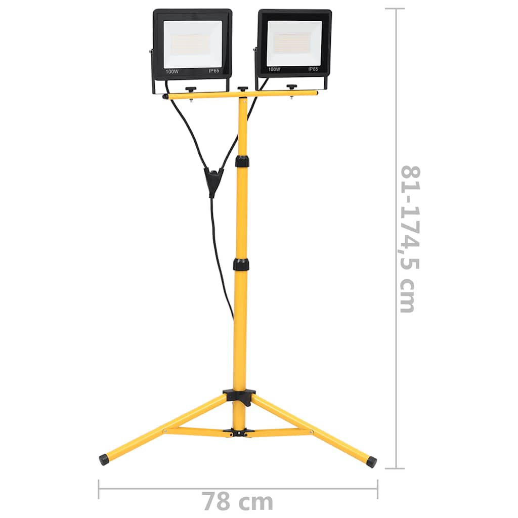 LED prožektorius su trikoju, šiltos baltos spalvos, 2x100W