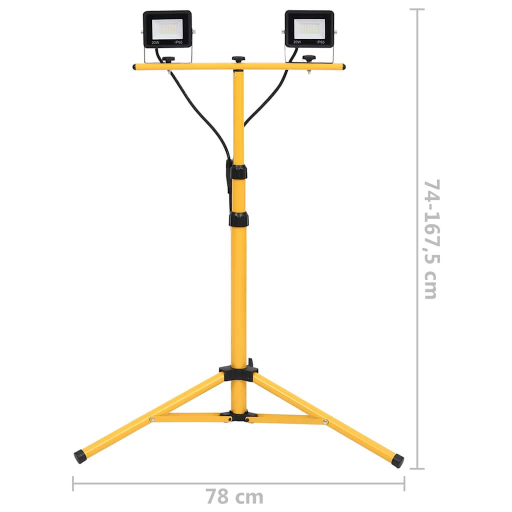 LED prožektorius su trikoju, šaltos baltos spalvos, 2x20W