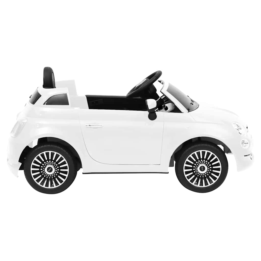 Elektrinis vaikiškas automobilis Fiat 500, baltos spalvos