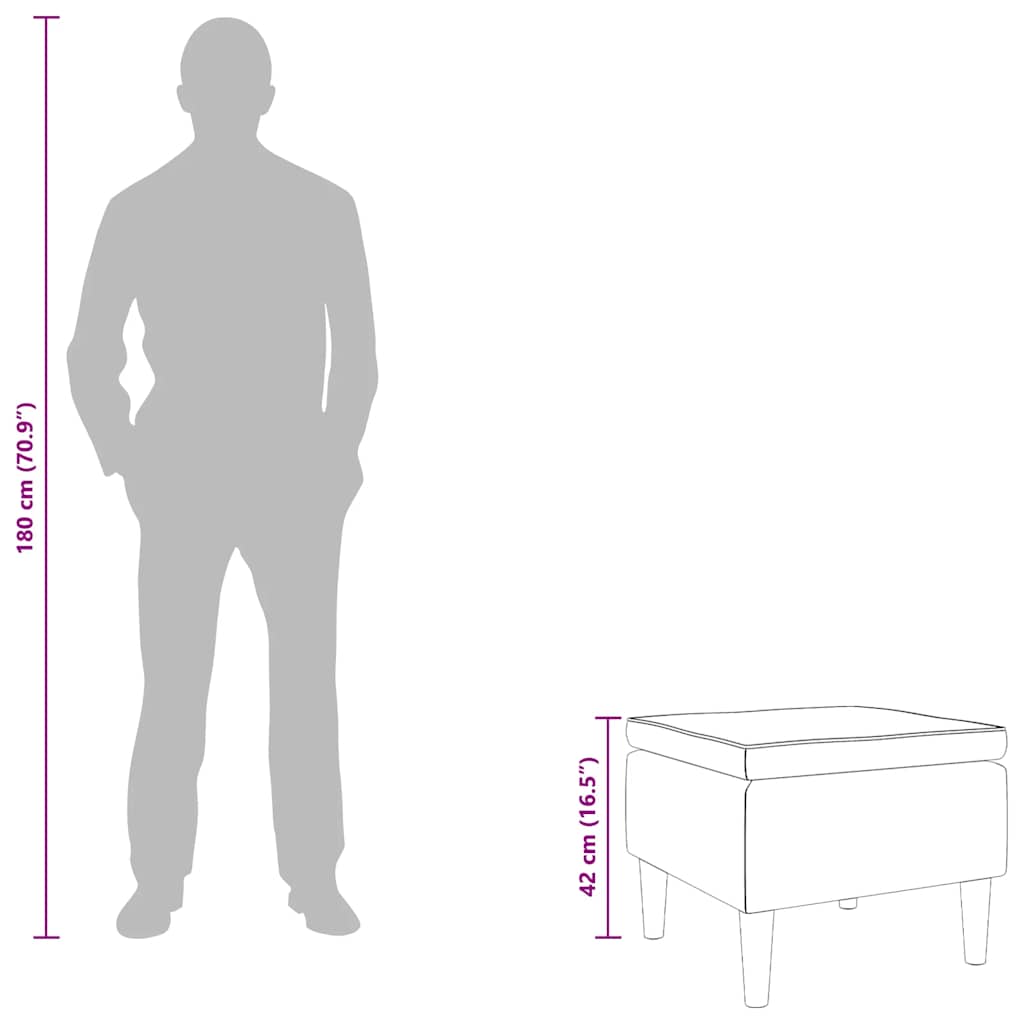 Taburetė su medinėmis kojomis, taupe spalvos, audinys