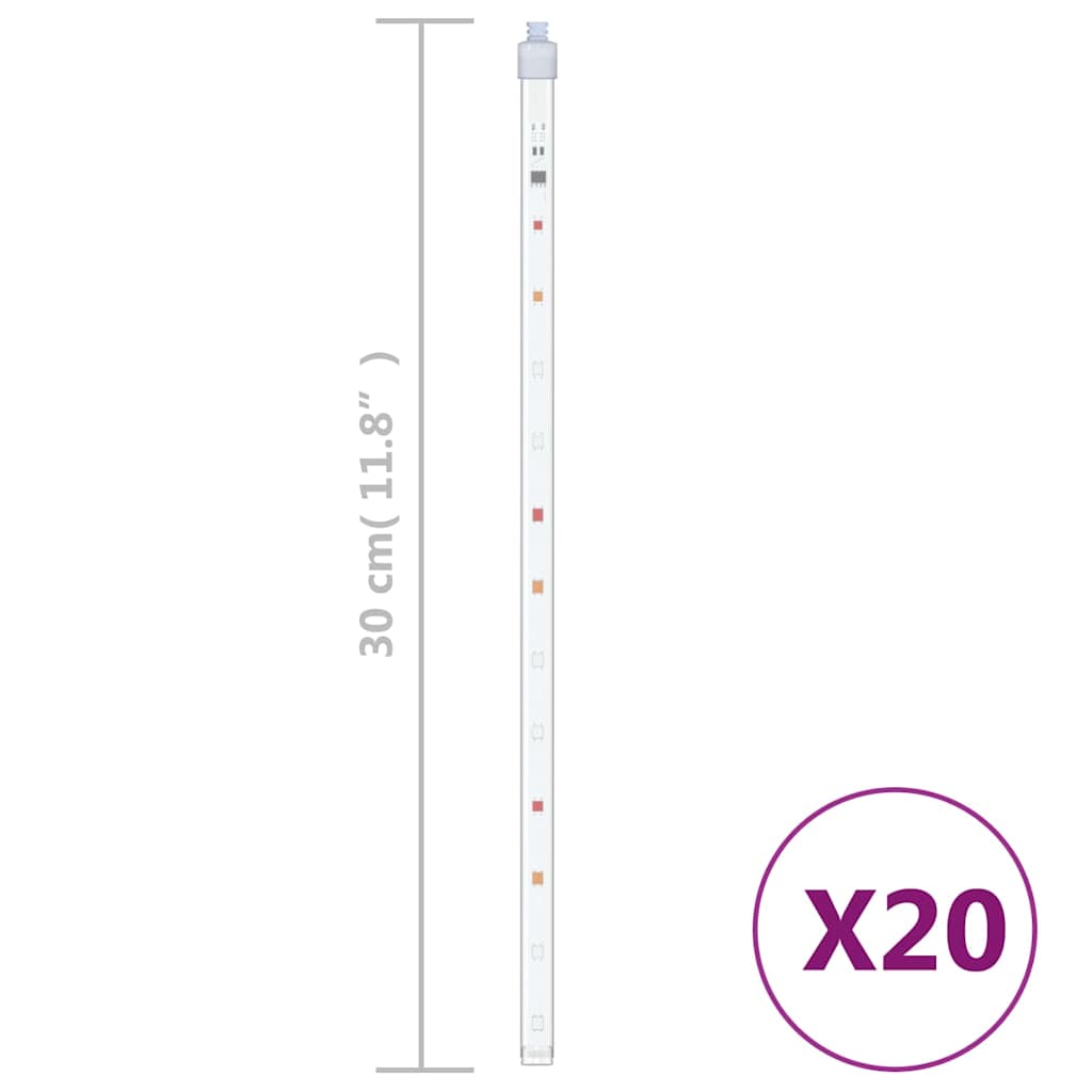 Girlianda meteorų lietus, 20vnt., 30cm, 480 spalvotų LED