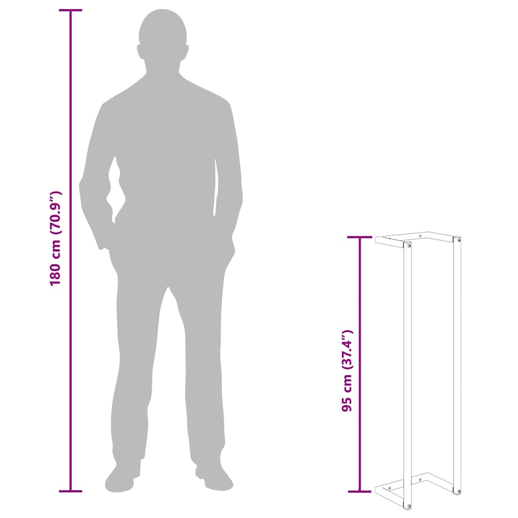 Rankšluosčių kabykla, baltos spalvos, 25x20x95cm, plienas