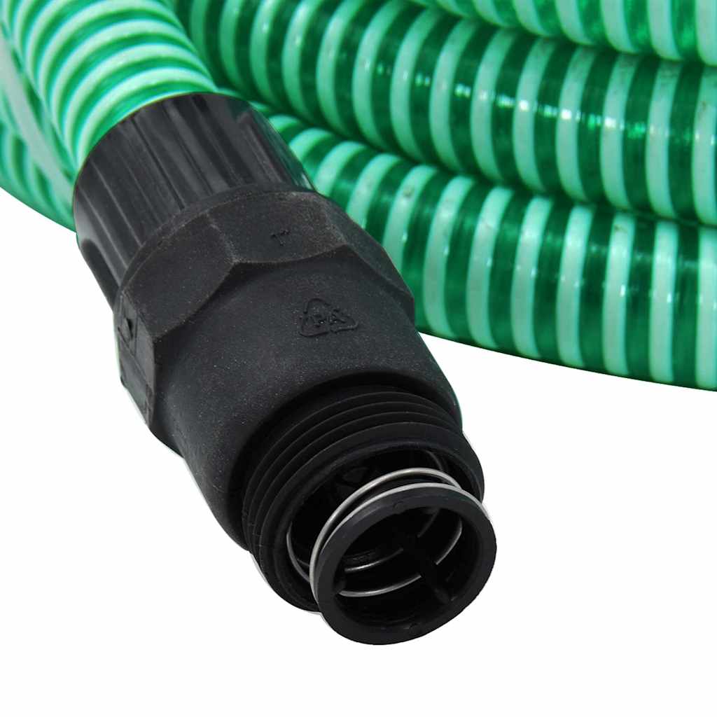 Siurbimo žarna su PVC jungtimis, žalios spalvos, 1", 10m, PVC