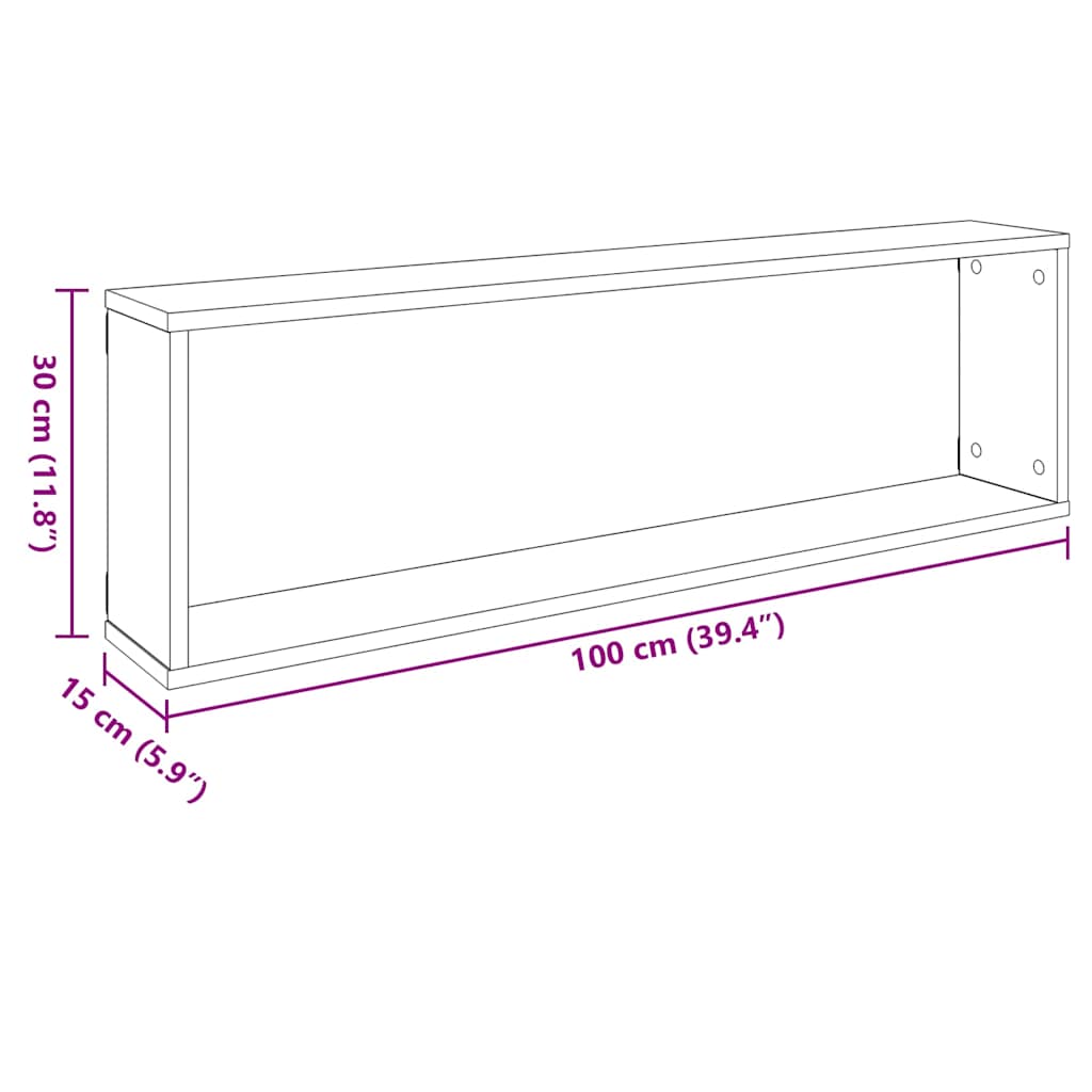 Sieninės lentynos, 4vnt., baltos, 100x15x30cm, apdirbta mediena