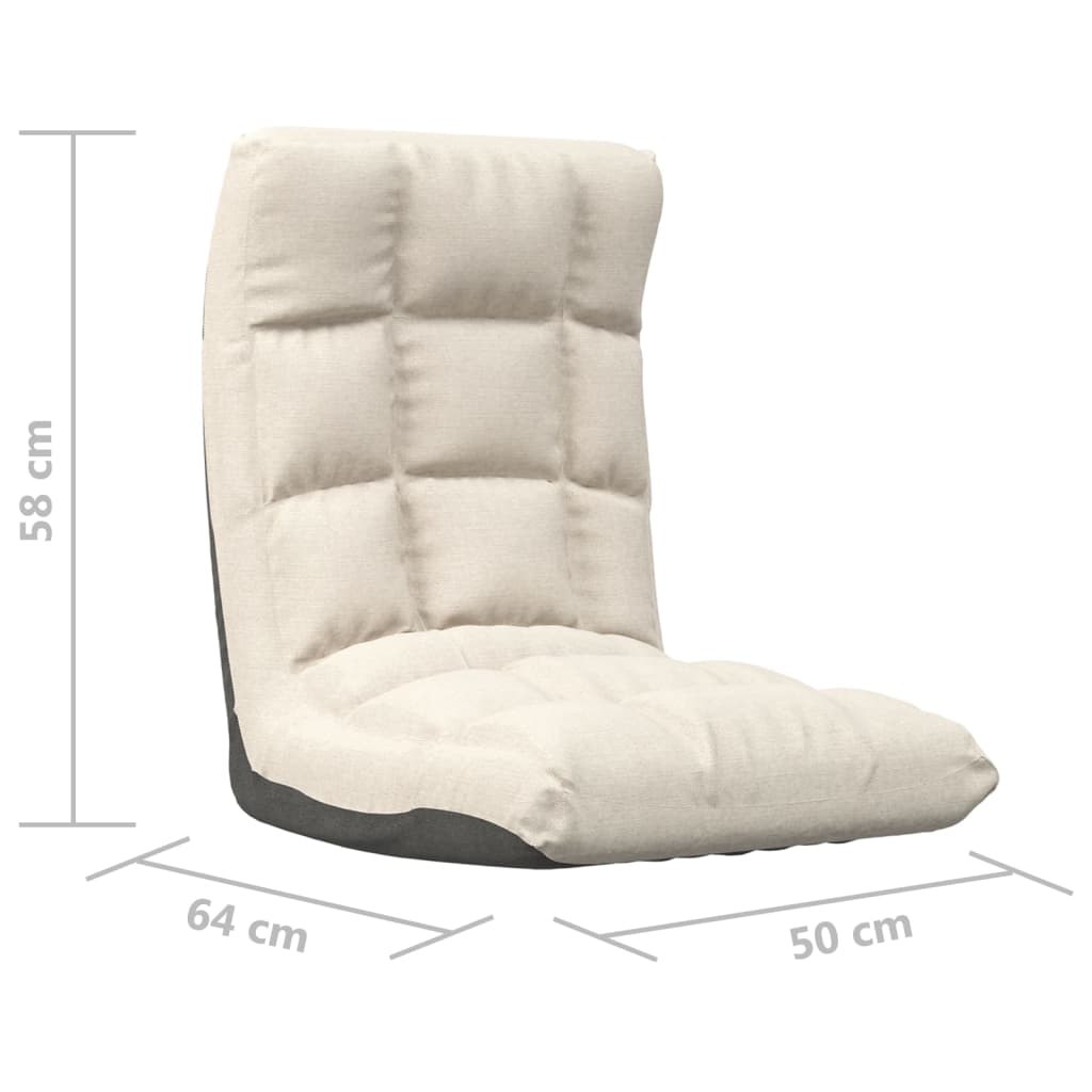 Sulankstomas čiužinukas-kėdė, kreminės spalvos, audinys