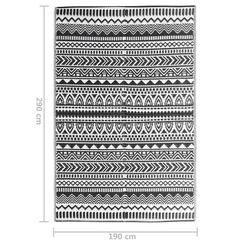 Lauko kilimas, ARAKIL juodos spalvos, 190x290cm, PP