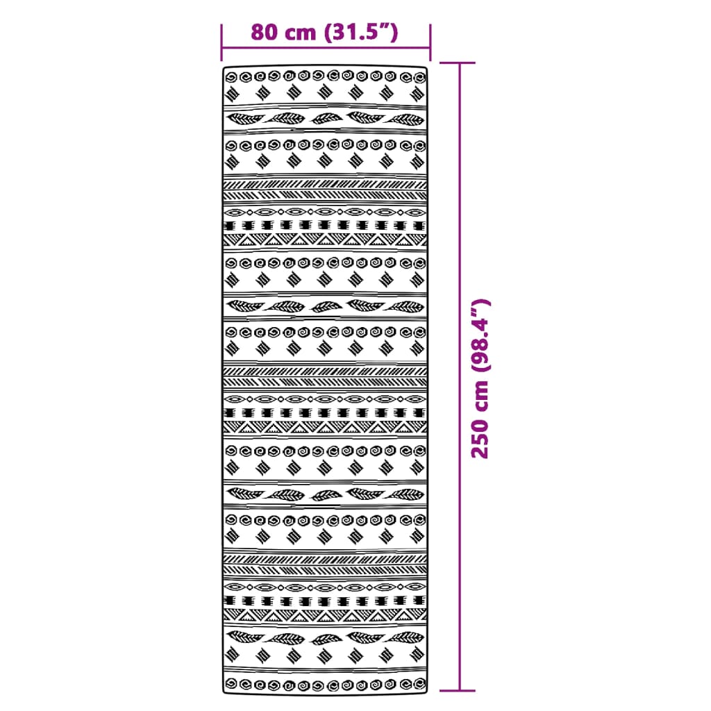 Lauko kilimas ARAKIL Pilka 80x250 cm PP