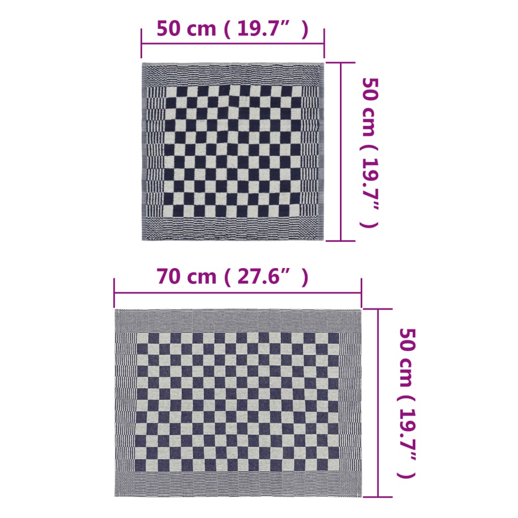 Rankšluosčių rinkinys, 20vnt., mėlyni ir balti, medvilnė
