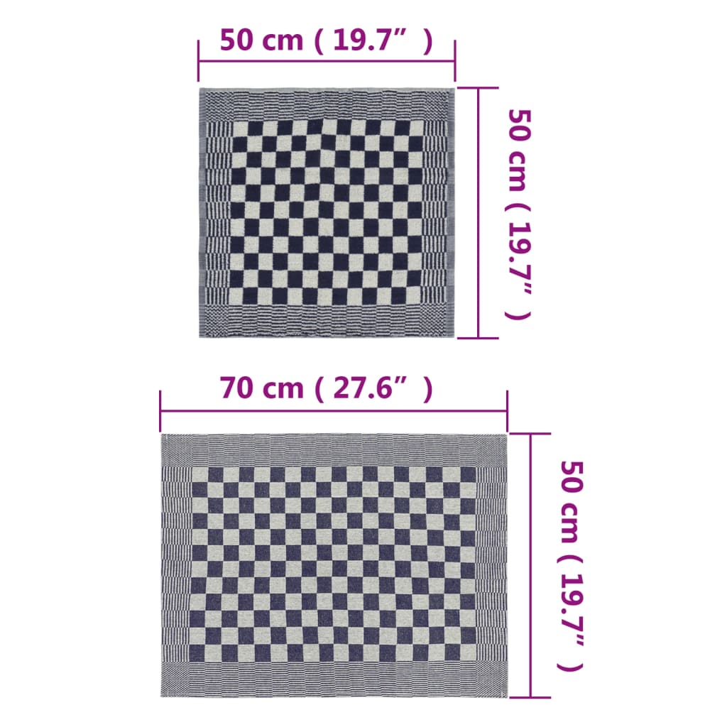 Rankšluosčių rinkinys, 50vnt., mėlyni ir balti, medvilnė