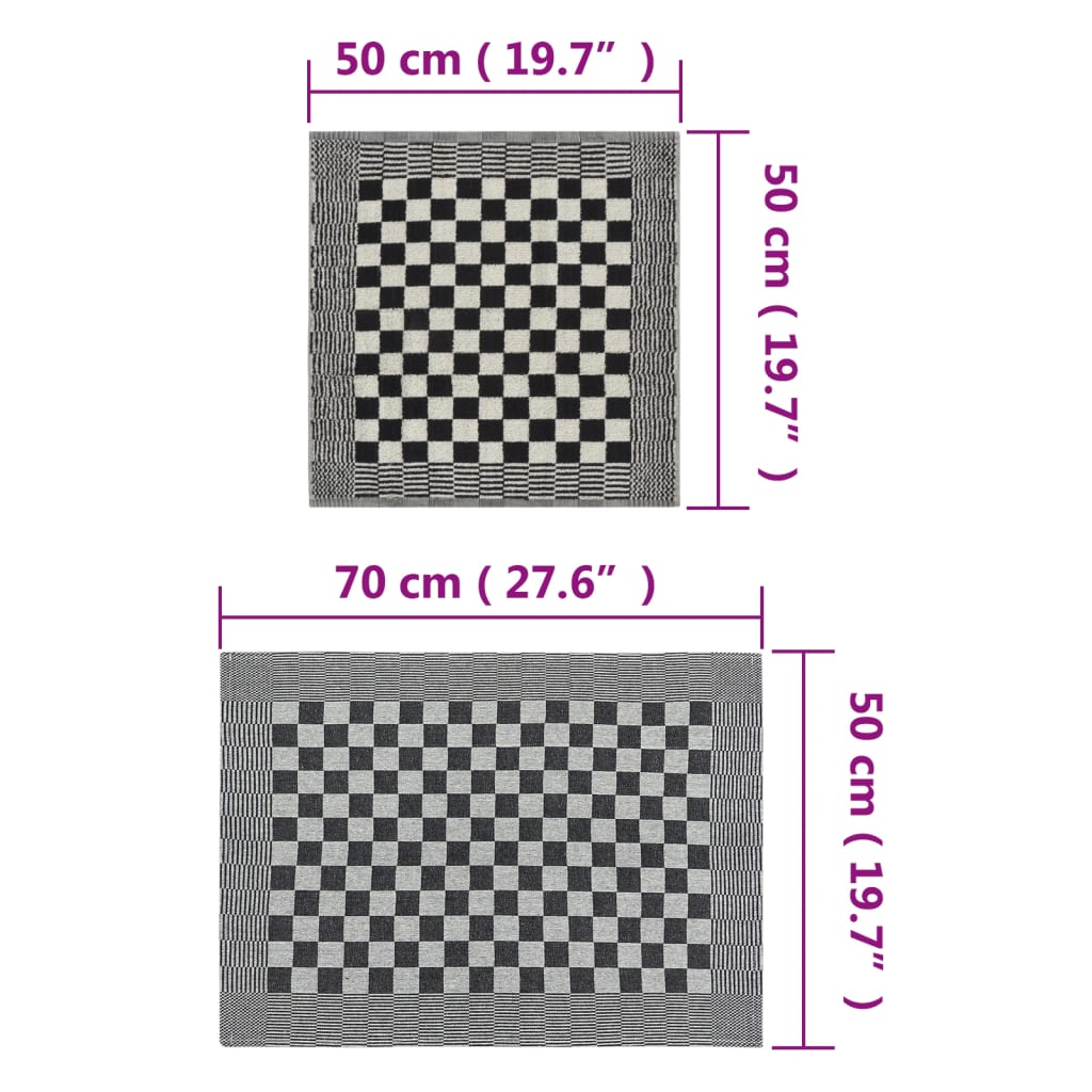 Rankšluosčių rinkinys, 50vnt., juodi ir balti, medvilnė