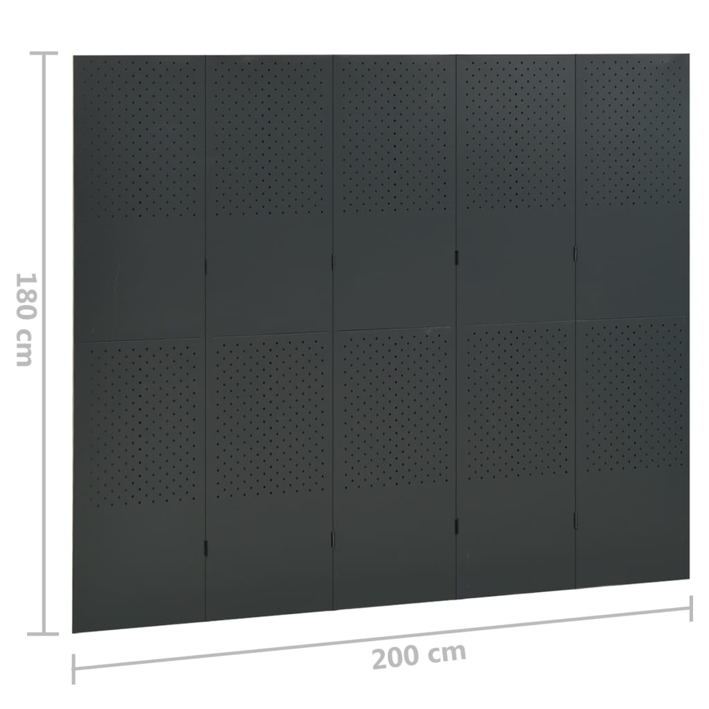 Kambario pertvaros, 5 dalių, 2vnt., pilkos, 200x180cm, plienas