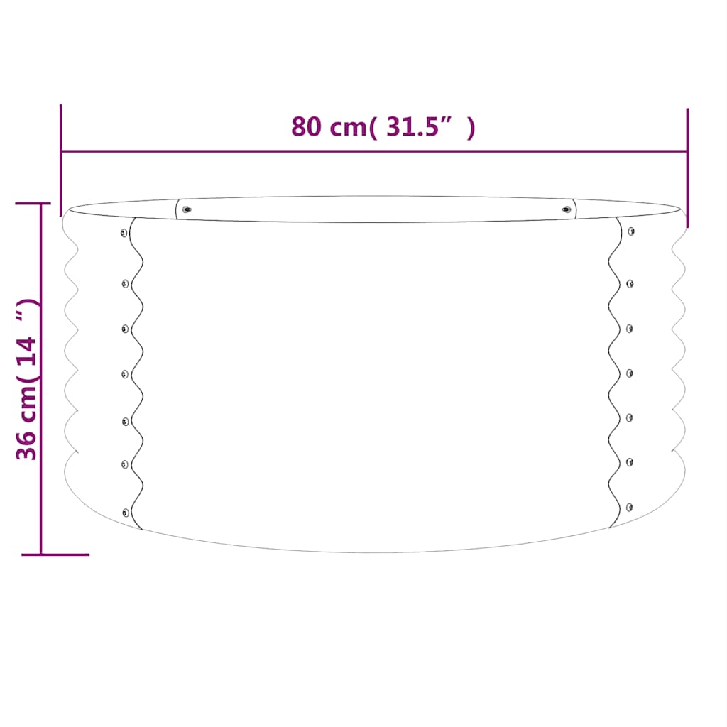 Sodo lovelis, antracito, 80x80x36cm, cinkuotas plienas