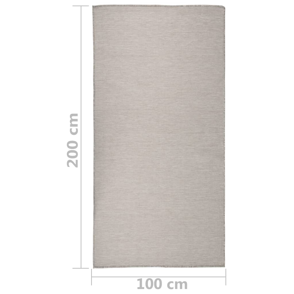 Lauko kilimėlis, šviesiai pilkos spalvos, 100x200cm, plokščio pynimo