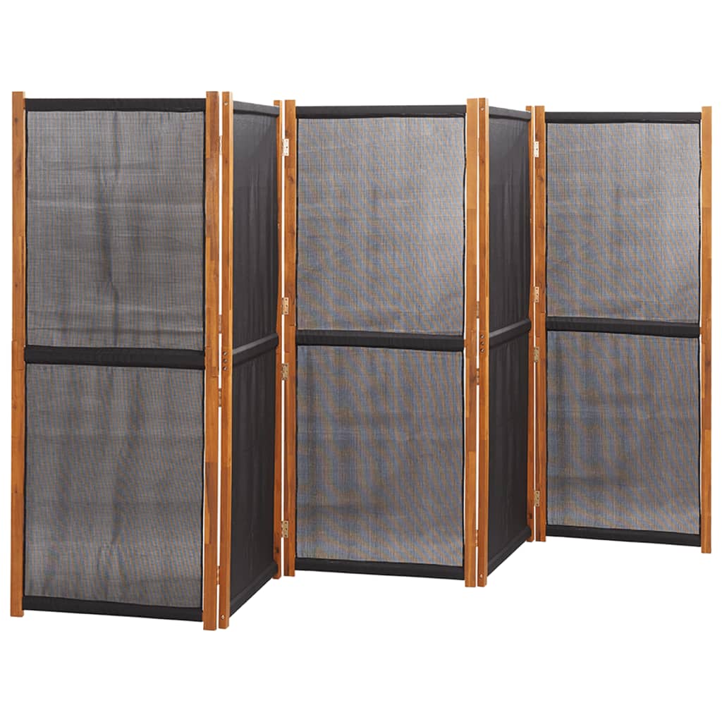 Kambario pertvara, 5 dalių, juodos spalvos, 350x180cm