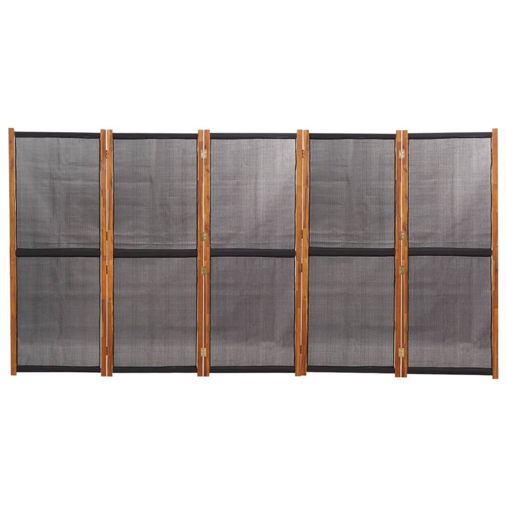 Kambario pertvara, 5 dalių, juodos spalvos, 350x180cm