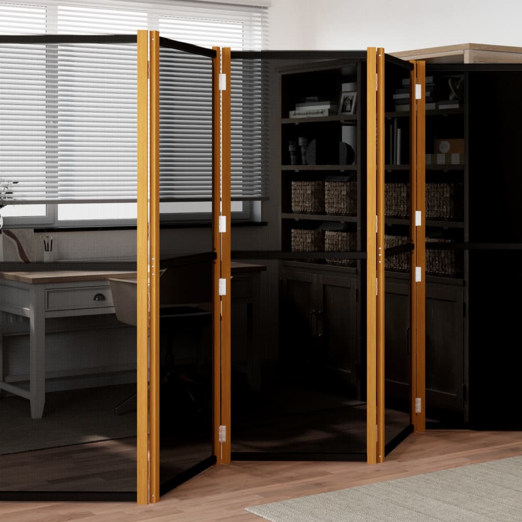 Kambario pertvara, 5 dalių, juodos spalvos, 350x180cm