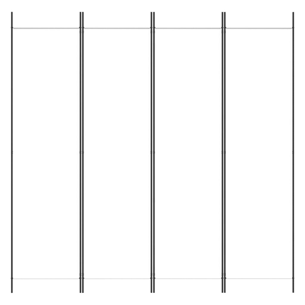 Kambario pertvara, 4 dalių, baltos spalvos, 200x200cm, audinys