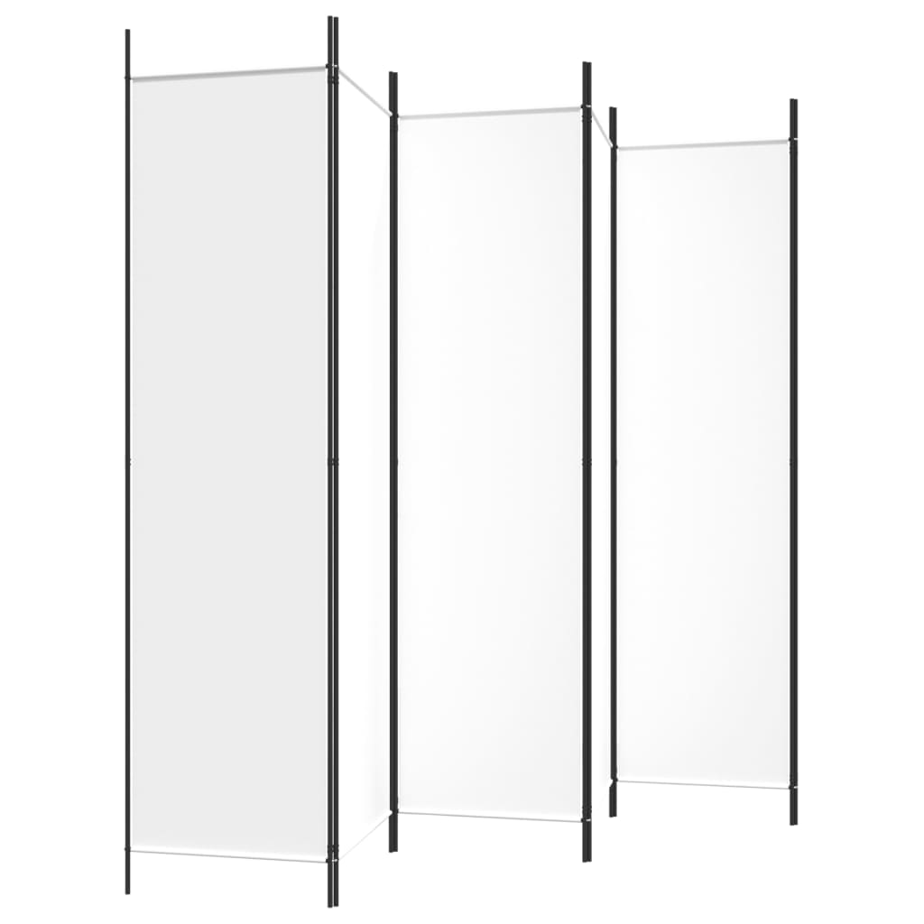 Kambario pertvara, 6 dalių, baltos spalvos, 300x200cm, audinys