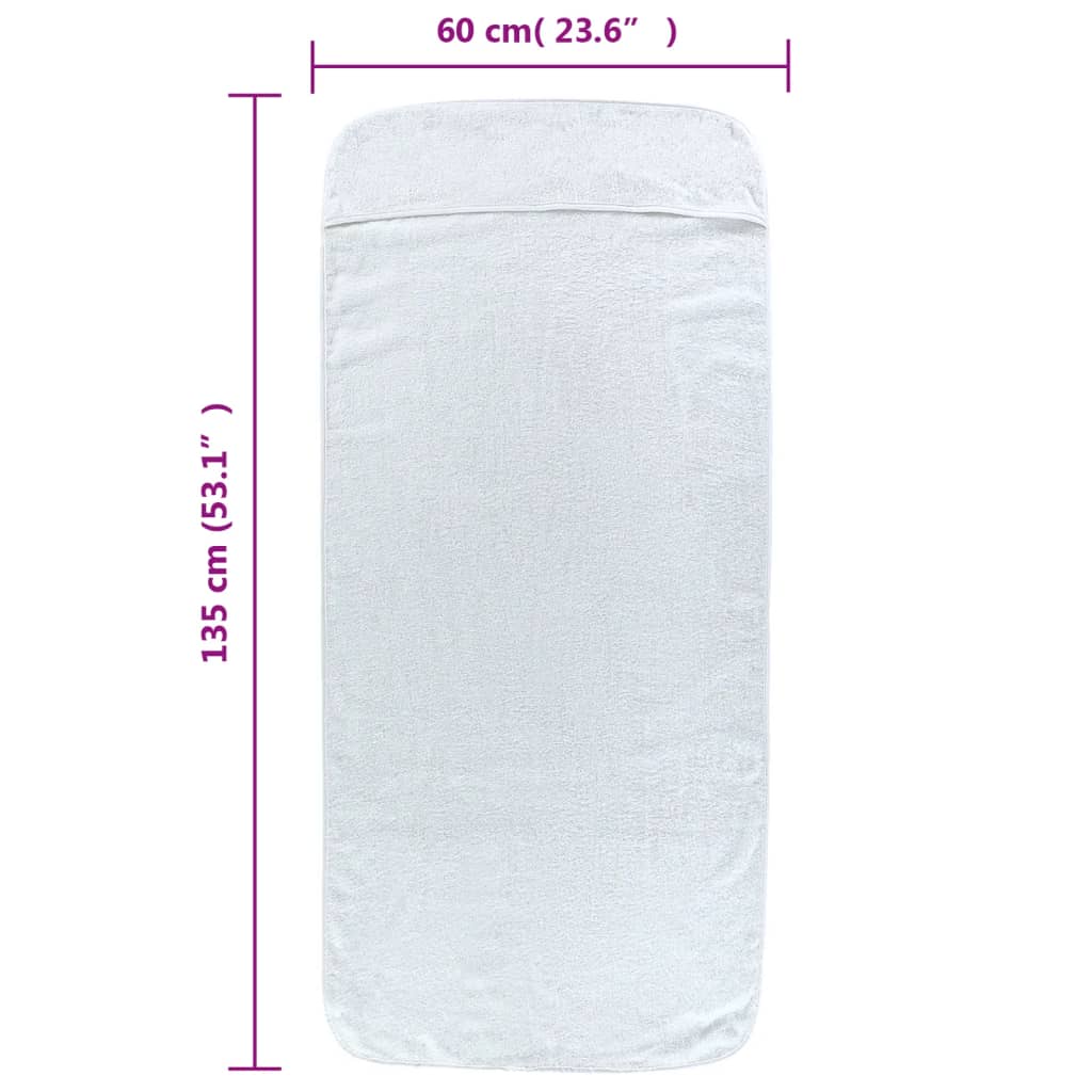 Paplūdimio rankšluosčiai, 4vnt., balti, 60x135cm, audinys