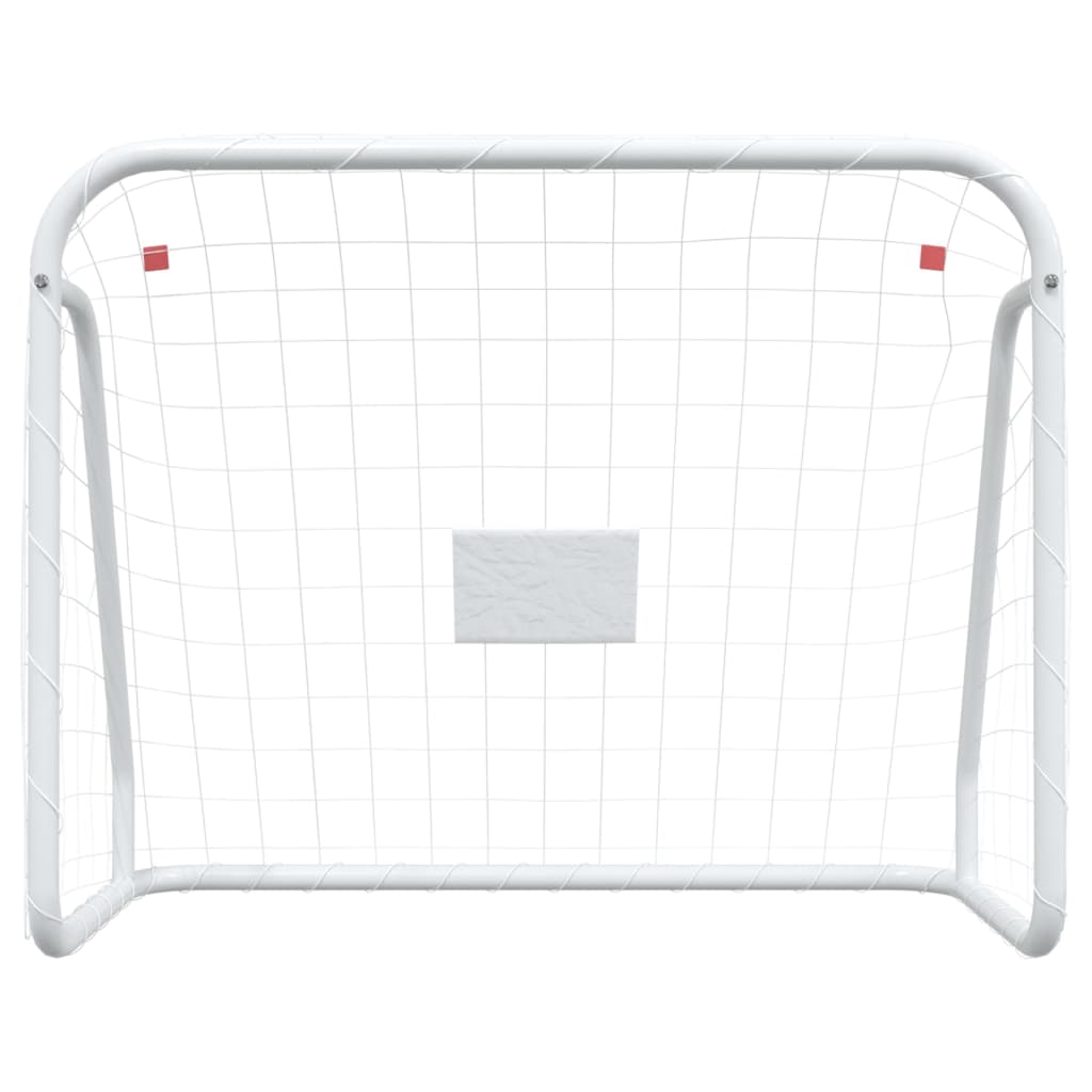 Futbolo vartai, balti, 125x96x60cm, plienas/poliesteris
