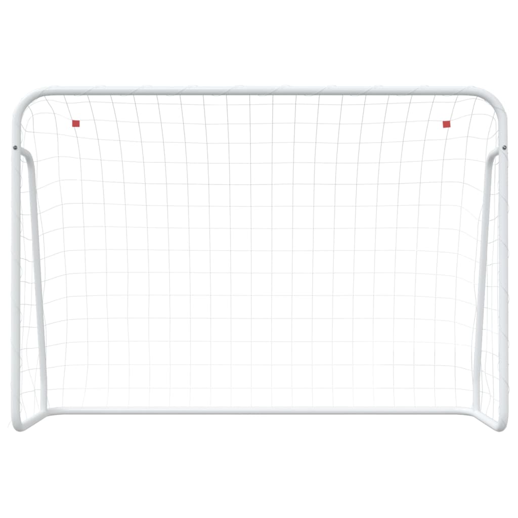 Futbolo vartai, balti, 214x75x152cm, plienas/poliesteris