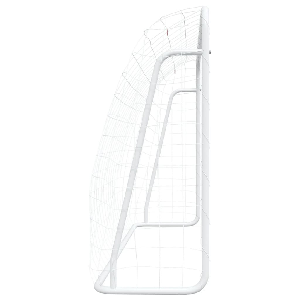 Futbolo vartai, balti, 214x75x152cm, plienas/poliesteris