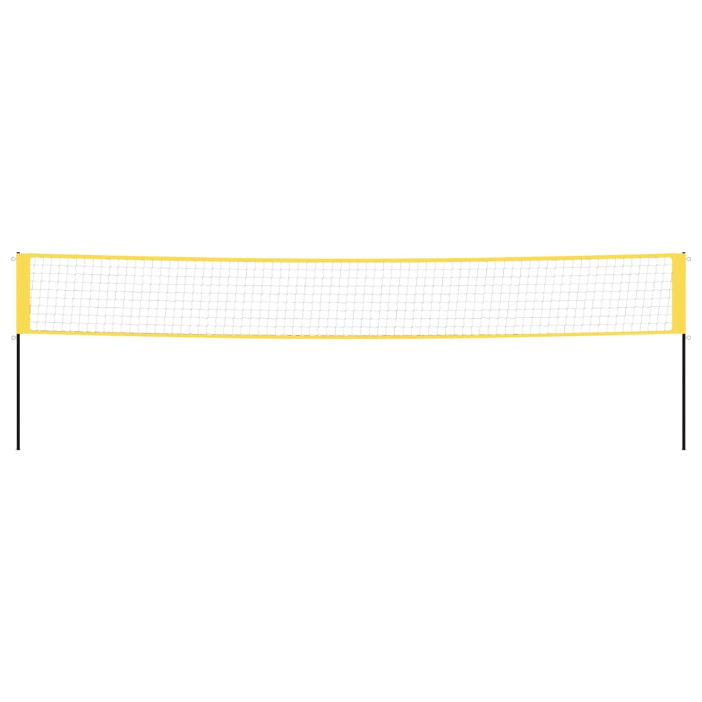 Badmintono tinklas, geltonas ir juodas, 600x155cm, PE audinys