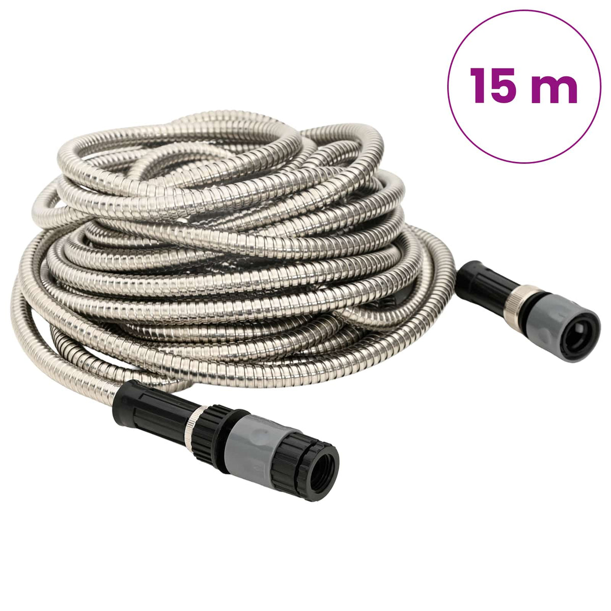 Sodo žarna su purškimo antgaliu, sidabrinė, 0,6", 15 m, plienas