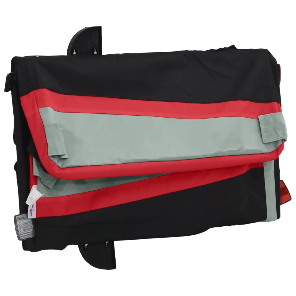 Dviračio priekaba, juodos ir raudonos spalvos, 45kg, geležis