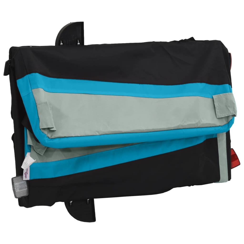 Dviračio priekaba, juodos ir mėlynos spalvos, 30kg, geležis