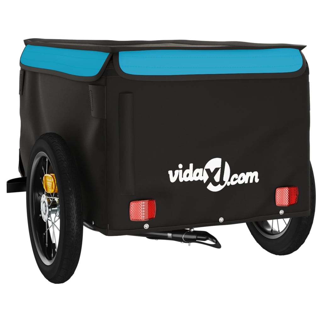 Dviračio priekaba, juodos ir mėlynos spalvos, 30kg, geležis