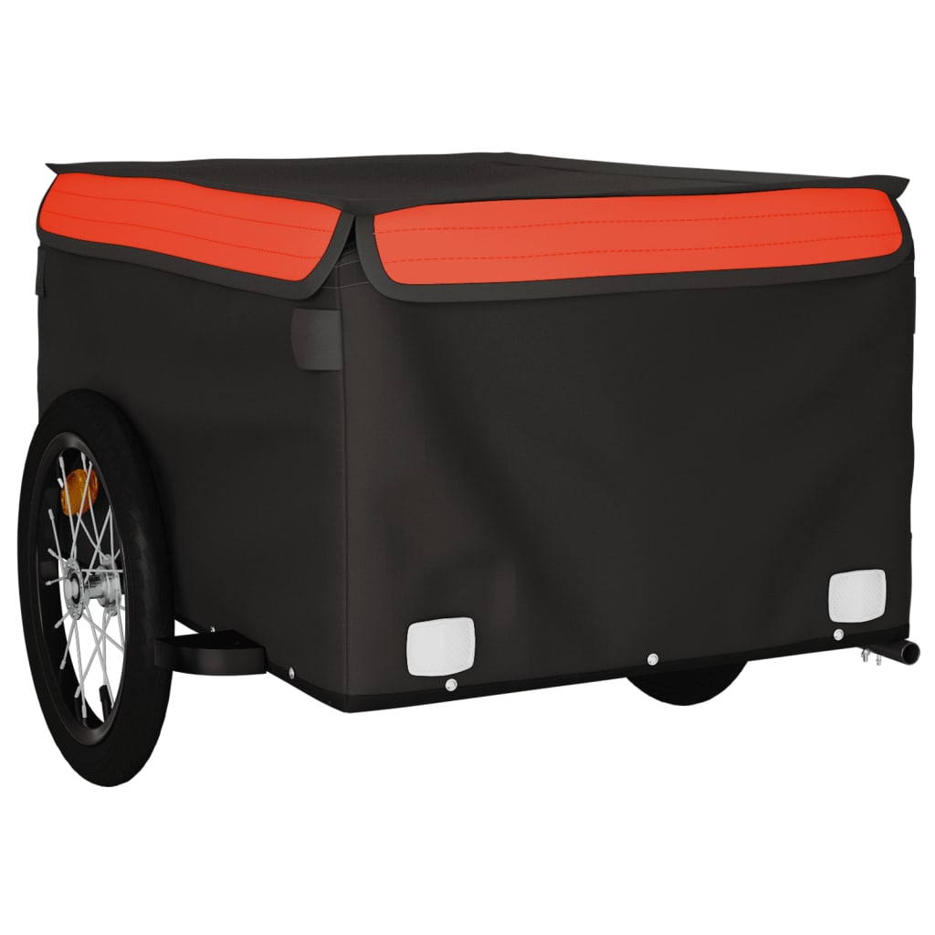 Dviračio priekaba, juodos ir oranžinės spalvos, 45kg, geležis