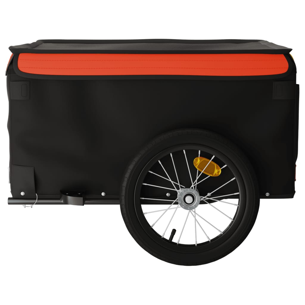 Dviračio priekaba, juodos ir oranžinės spalvos, 45kg, geležis